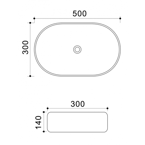 Раковина накладна Mixxus Premium ELLIPSE-0109 GRAY 500x300x140mm (MP6653)