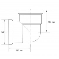 Угол Koer KF.L08F.WN - 3/4'' ВВ (без никеля) (KR3032)
