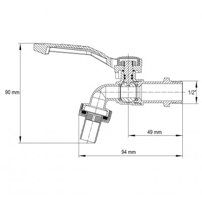 Кран поливу Koer KR.246 - 1/2" (KR3197)