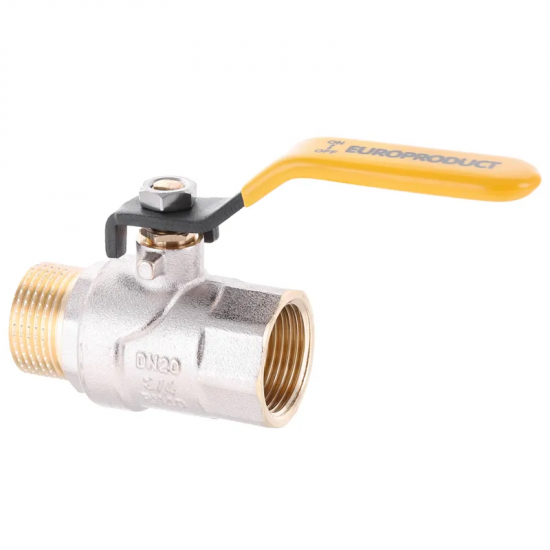 Кран кульовий Europroduct EP.211 - 3/4" FM ГШВ YELLOW, ручка "важіль" жовта (EP2952)