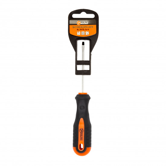 Викрутка Polax шліцьова плоска SL3 X 75, Cr-V (51-001)