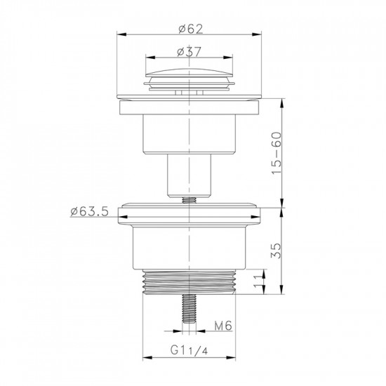 Донний клапан для раковини Zerix BV-04 1 1/4'' універсальний (з/без перел) СLICK-СLACK (Колір хром Донний клапан для раковини Zerix BV-04 1 1/4'' універсальний (з/без перел) СLICK-СLACK (Колір хром