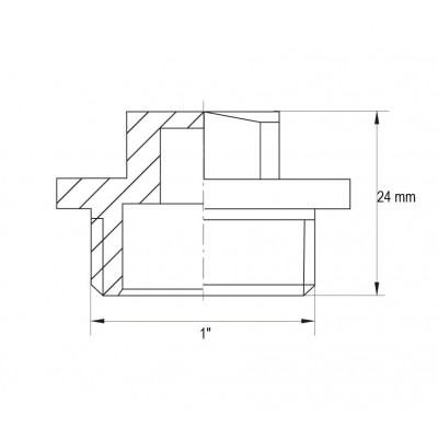 Заглушка Koer KF.P10M.WN - 1'' Н (без нікелю) (KR3101)