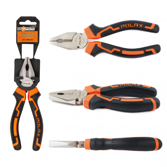 Плоскогубці - пасатижі Polax комбіновані 160 мм Cr-V (35-001)