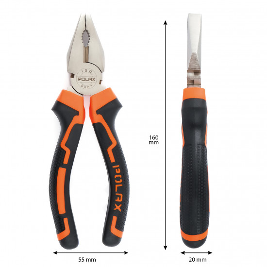 Плоскогубці - пасатижі Polax комбіновані 160 мм Cr-V (35-001)
