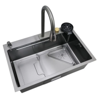 Мойка Mixxus Premium MH7246-SET-01 Nano-Black с встроенным смесителем (MX1696)