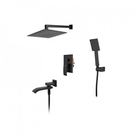 Вбудована душова система із змішувачем Koer KB-66007-05 (Колір чорний) (KR3465)