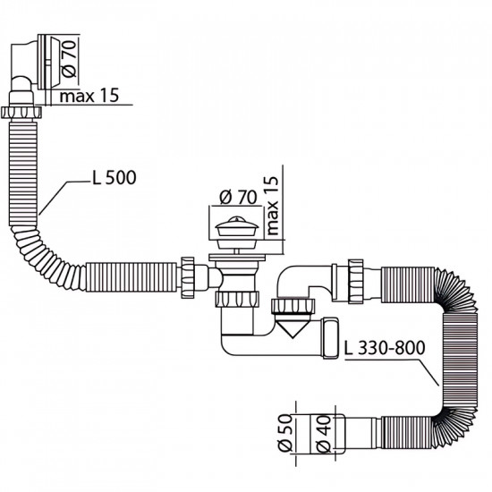 Сифон для ванни Mixxus SV-02-A 1 1/2" з ревізією, випуском та переливом (MI8202) Сифон для ванни Mixxus SV-02-A 1 1/2" з ревізією, випуском та переливом (MI8202)