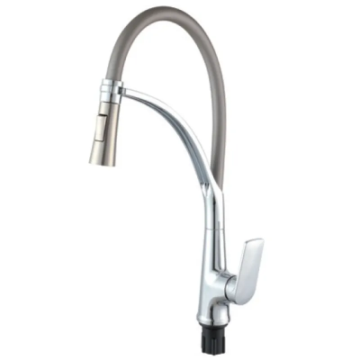 Змішувач для кухні Plamix Lucas-017 SET CHROME REFL.Grey з підведенням (PM0715)