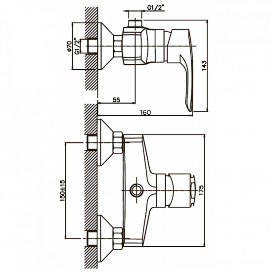 Змішувач для душа Haiba HANSBERG 003 матовий (HB0174) Змішувач для душа Haiba HANSBERG 003 матовий (HB0174)