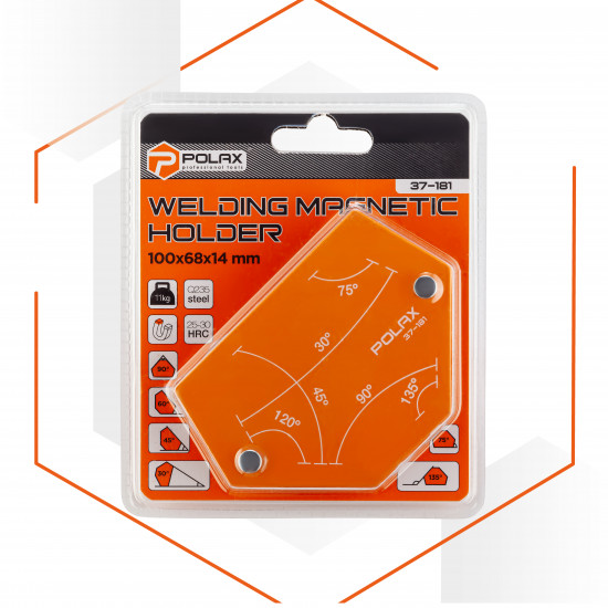 Магнітний тримач для зварювання Polax "трапеція" 100х68х14 мм (37-181)