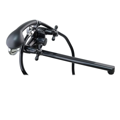 Смеситель для ванной Plamix Sirius-140 Black (с шлангом и лейкой) (PM0638)