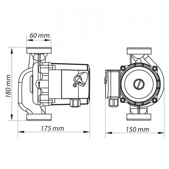 Насос циркуляційний відцентр. Koer KP.GRS-32 / 8-180 (KP0252)