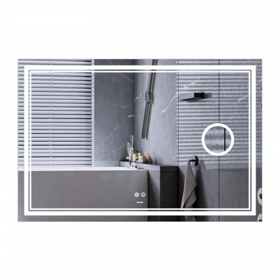 Зеркало Mixxus Premium QUADRO MR20-100x70 (LED Touch, Anti-fog, диммер, линза) (MP6622)