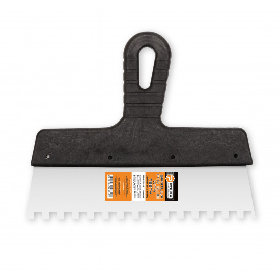 Шпатель Polax із нержавіючої сталі для плитки 250 мм, зуб 8 х 8 мм (111-063)