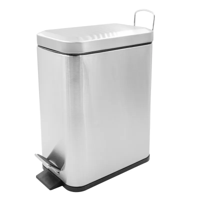 Відро для сміття з плавним закриттям прямокутне Zerix Sansa-TC0105 SS Color 5л колір нержавійка (ZX