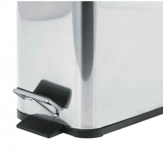 Відро для сміття з плавним закриттям прямокутне Zerix Sansa-TC0105 SS Color 5л колір нержавійка (ZX