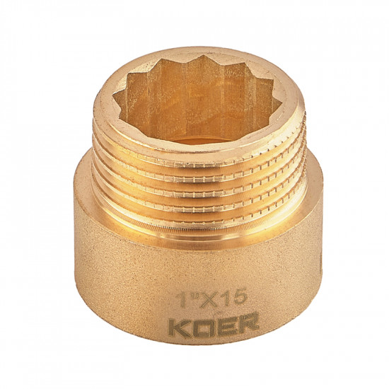 Подовжувач Koer KF.E10-15.WN - 1"-15мм без нікелю (KR5669)
