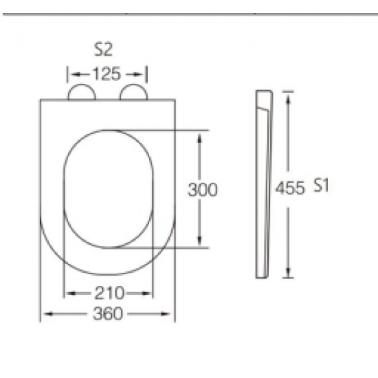 Сидіння-кришка для унітазу Mixxus SEAT COVER BEVEL-2006 460х360х40mm, з мікроліфтом (MI6733)