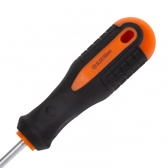 Викрутка Polax шлицевая плоская SL5 X 75, Cr-V (51-002)