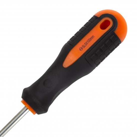 Викрутка Polax шлицевая плоская SL5 X 100, Cr-V (51-003)