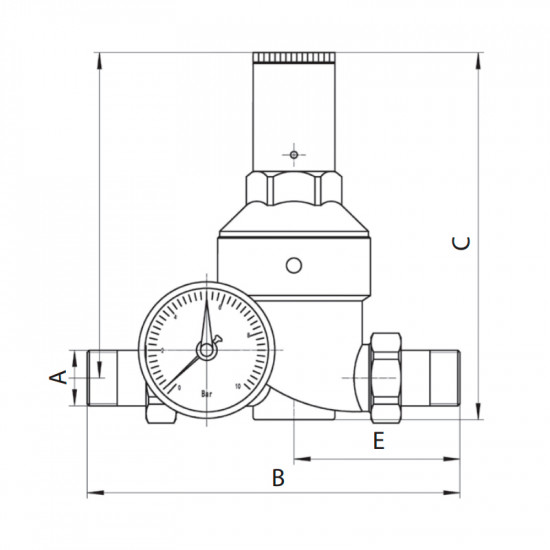 Редуктор тиску з манометром "мембранний" Koer KR.1239 - 1/2" (KR4971)