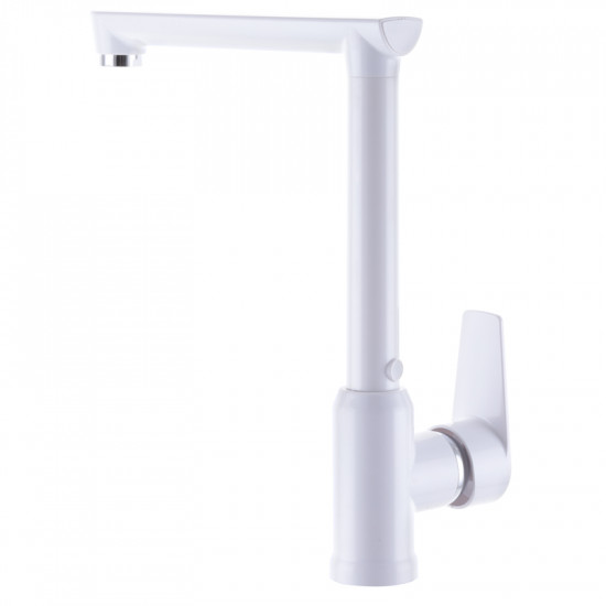 Смеситель для кухни Plamix Mario-017 White (с подводкой) (PM0608)