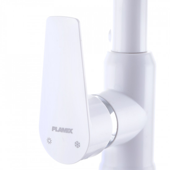 Смеситель для кухни Plamix Mario-017 White (с подводкой) (PM0608)