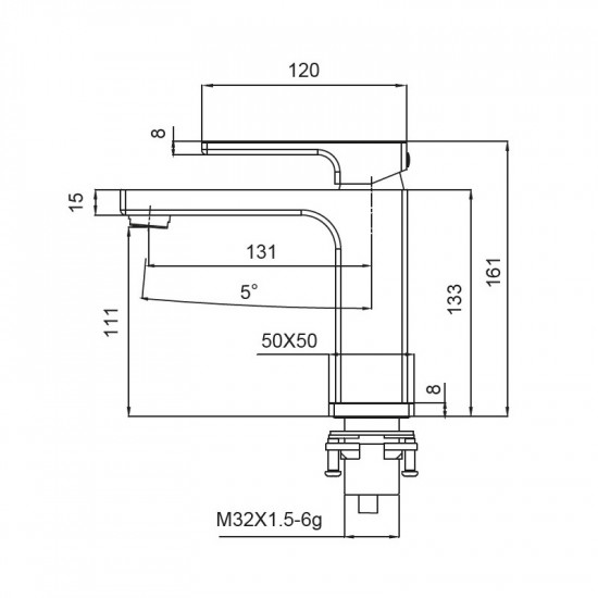 Змішувач для умивальника Koer KB-10009-05 (Колір чорний) (KR3499)