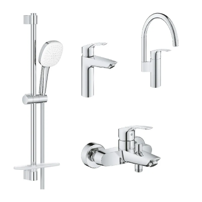 Набiр змiшувачiв Grohe Eurosmart 4 в 1 для ванни та кухні (UA123248M3)