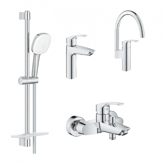 Набiр змiшувачiв Grohe Eurosmart 4 в 1 для ванни та кухні (UA123248M3)