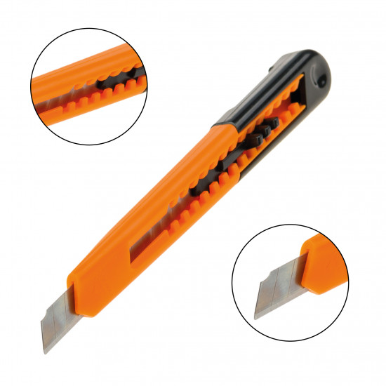 Ніж будівельний Polax пластиковий з відламним лезом 9 мм (23-013)