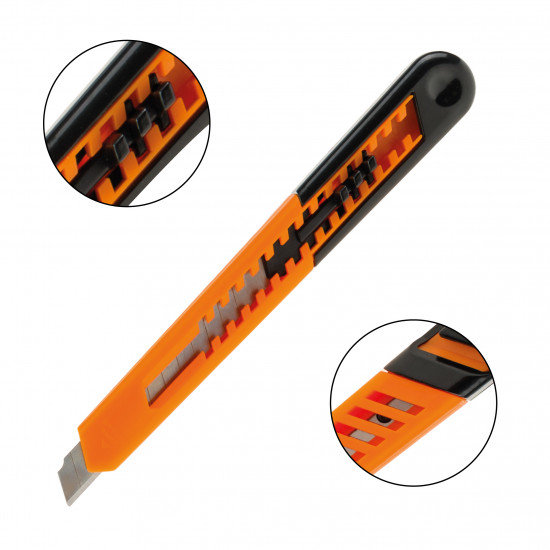 Ніж будівельний Polax пластиковий з відламним лезом 9 мм (23-013)