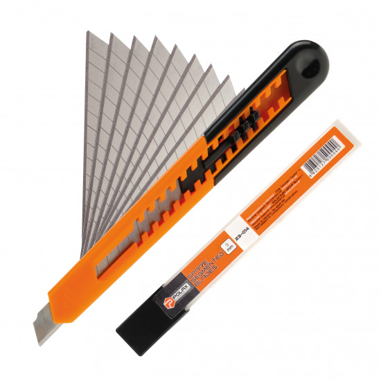 Ніж будівельний Polax пластиковий з відламним лезом 9 мм (23-013)