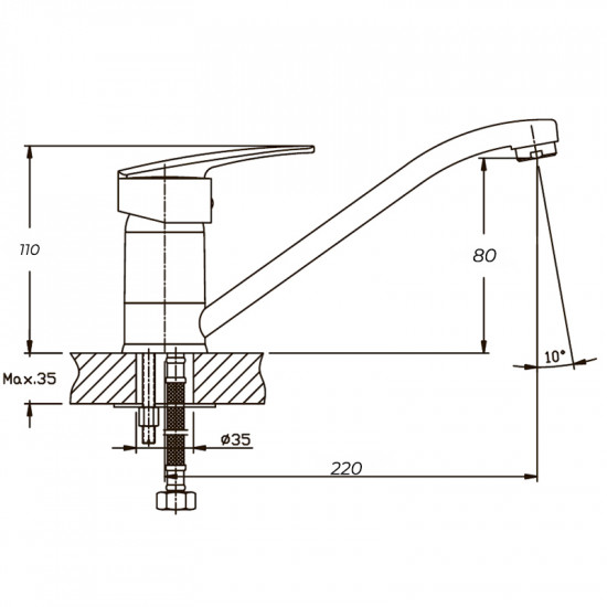 Змішувач для кухні Haiba Agat 004 (HB0004) Змішувач для кухні Haiba Agat 004 (HB0004)