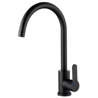 Смеситель для кухни Zerix DAX-011 Black из нерж. стали SUS304 настенный (ZX4817)