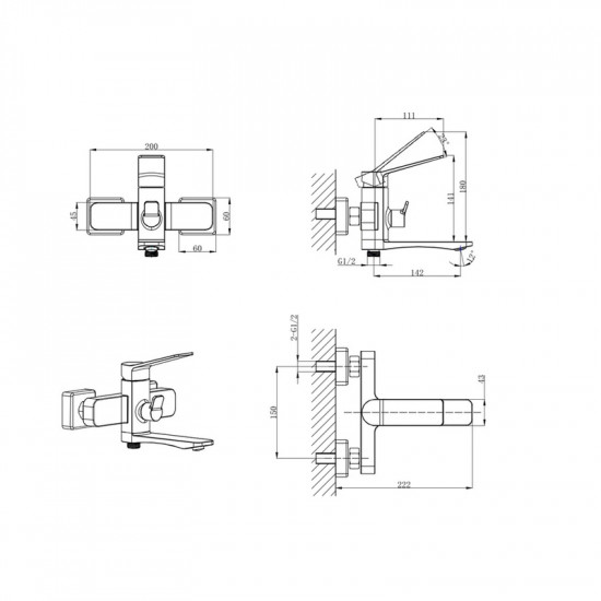 Змішувач для ванни Mixxus Wilson 009 Euro (MI7130)
