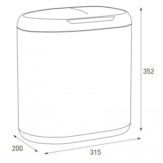 Відро для сміття сенсорне овальне Mixxus Premium Topper-TC0112 White 12л колір білий (MI7082)