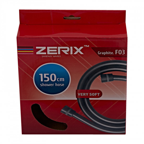 Шланг для душу Zerix Graphite.F03 150 см силіконовий  (колір графіт) (ZX5568)