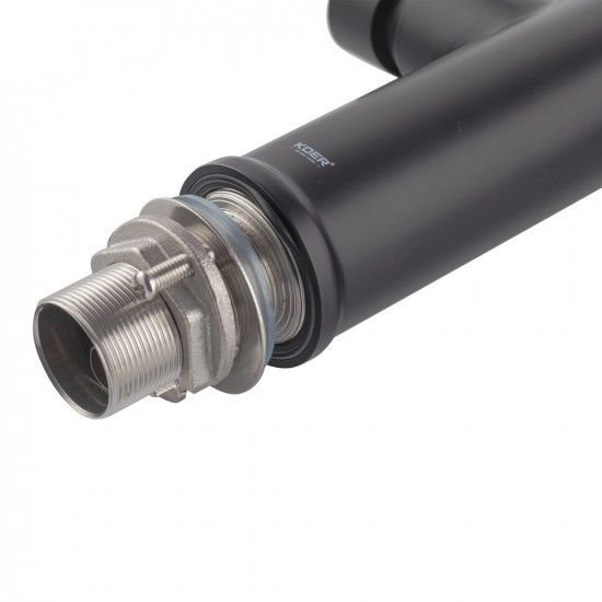 Змішувач для кухні Koer KI-70005-05 з чорним силіконовим виливом (нерж. сталь) (KR5005)