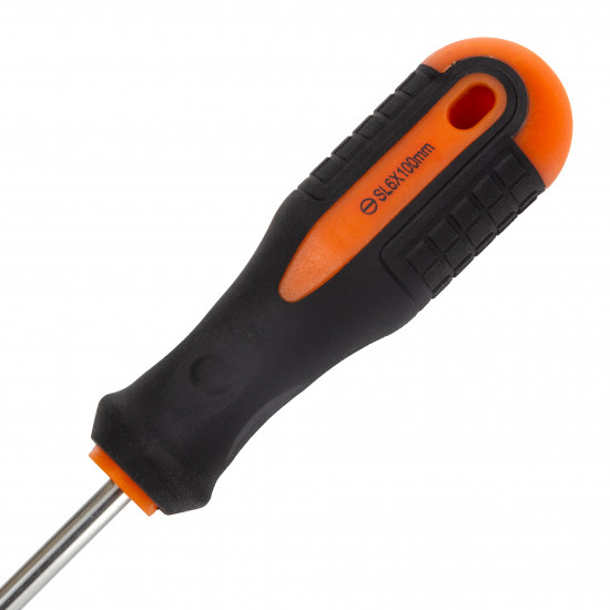 Викрутка Polax шліцьова плоска SL6 х 100, Cr-V (51-004)