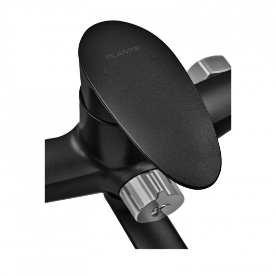 Смеситель для ванной Plamix CEZAR-006 EURO SET Matte black, с шлангом, лейкой и кронштейном (PM0690) Смеситель для ванной Plamix CEZAR-006 EURO SET Matte black, с шлангом, лейкой и кронштейном (PM0690)