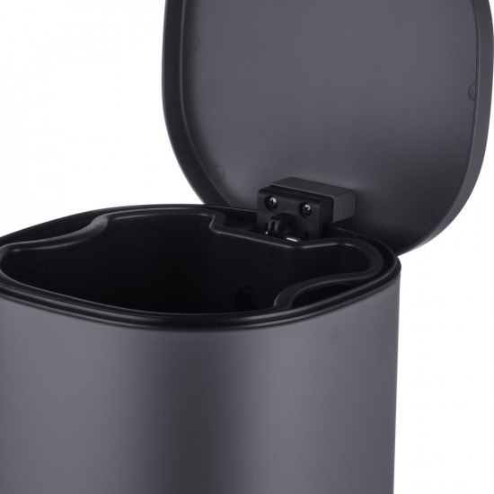 Відро для сміття з плавним закриттям овальне Mixxus Premium Olivary-TC0105 Graphite 5 л колір графі