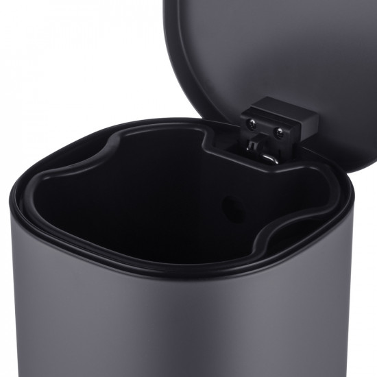 Відро для сміття з плавним закриттям овальне Mixxus Premium Olivary-TC0105 Graphite 5 л колір графі