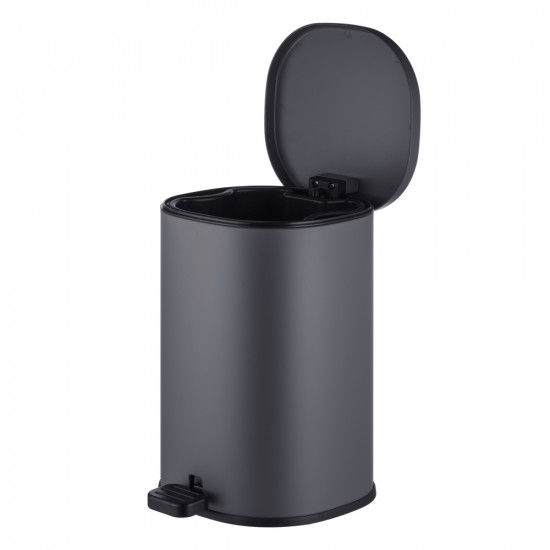 Відро для сміття з плавним закриттям овальне Mixxus Premium Olivary-TC0105 Graphite 5 л колір графі