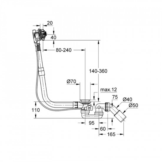 Наливний, зливний та переливний гарнітур Grohe Talentofill (28990000)