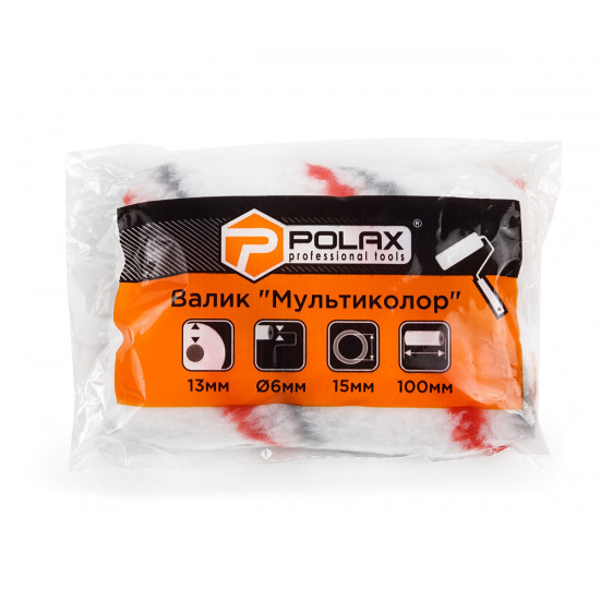 Валик "Мультиколор" Polax 6х15х100 мм (19-005)