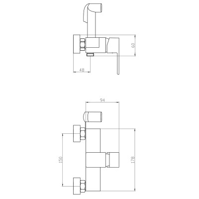 Змішувач для гігієнічного душу Mixxus Trinity 024 (MI6272)