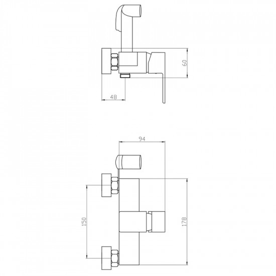 Змішувач для гігієнічного душу Mixxus Trinity 024 (MI6272)