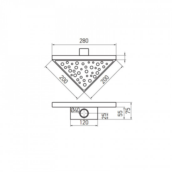 Душовий трап із нержавіючої сталі SUS304 Koer FD20-T200 (KR3264)